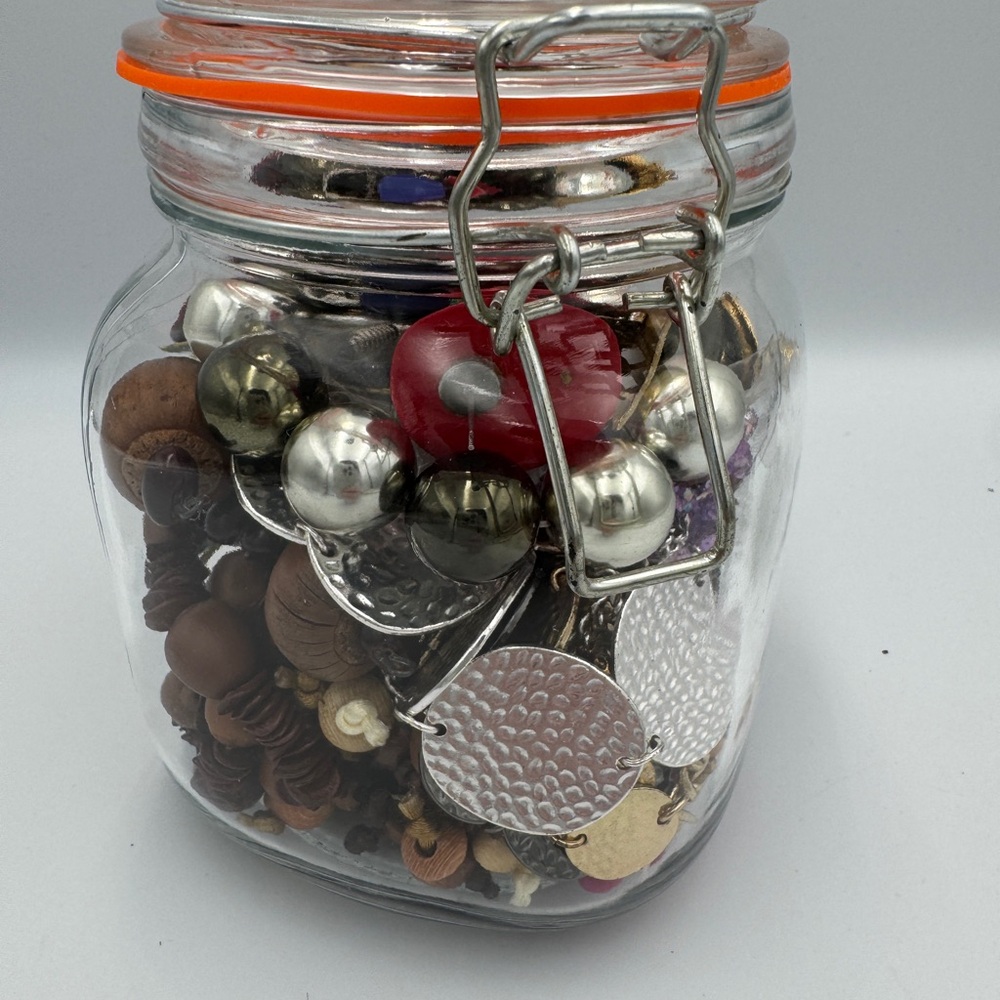 Estate Jewelery Lot In Vintage Jar
